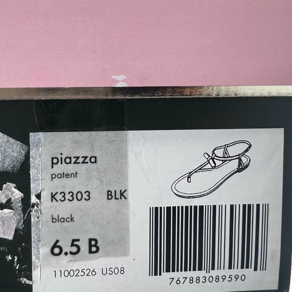 Kate Spade Piazza Patent Bow Ankle Strap Sandal Black K3303 Women 6.5 B NWB - Picture 10 of 10